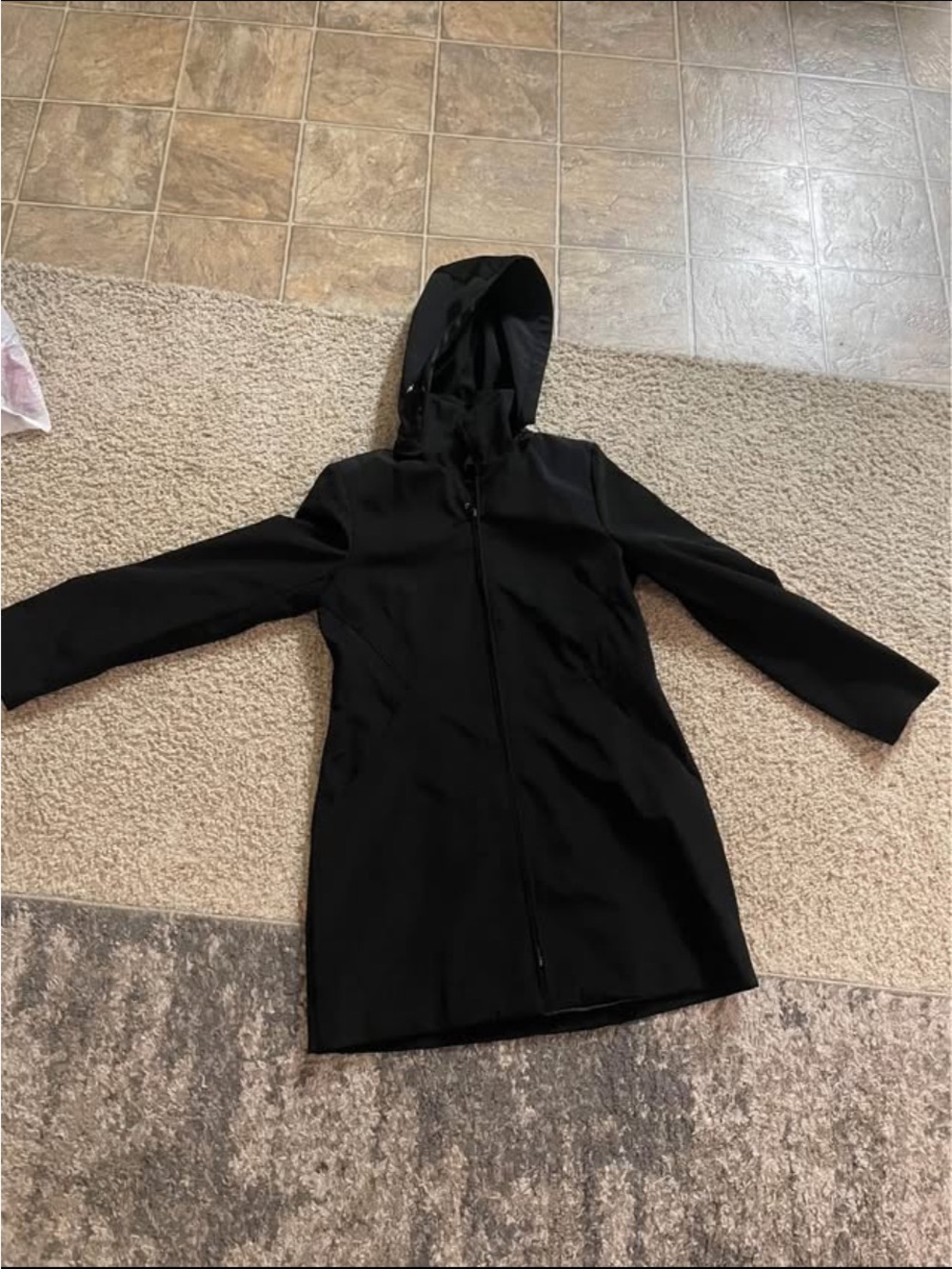 Anne Klein Black Hooded Jacket with Front Zip
